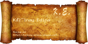 Kálnay Edina névjegykártya